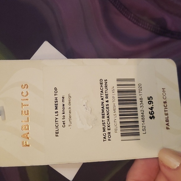 Fabletics Felicity Mesh tie dye top in purple size xs - Picture 4 of 9